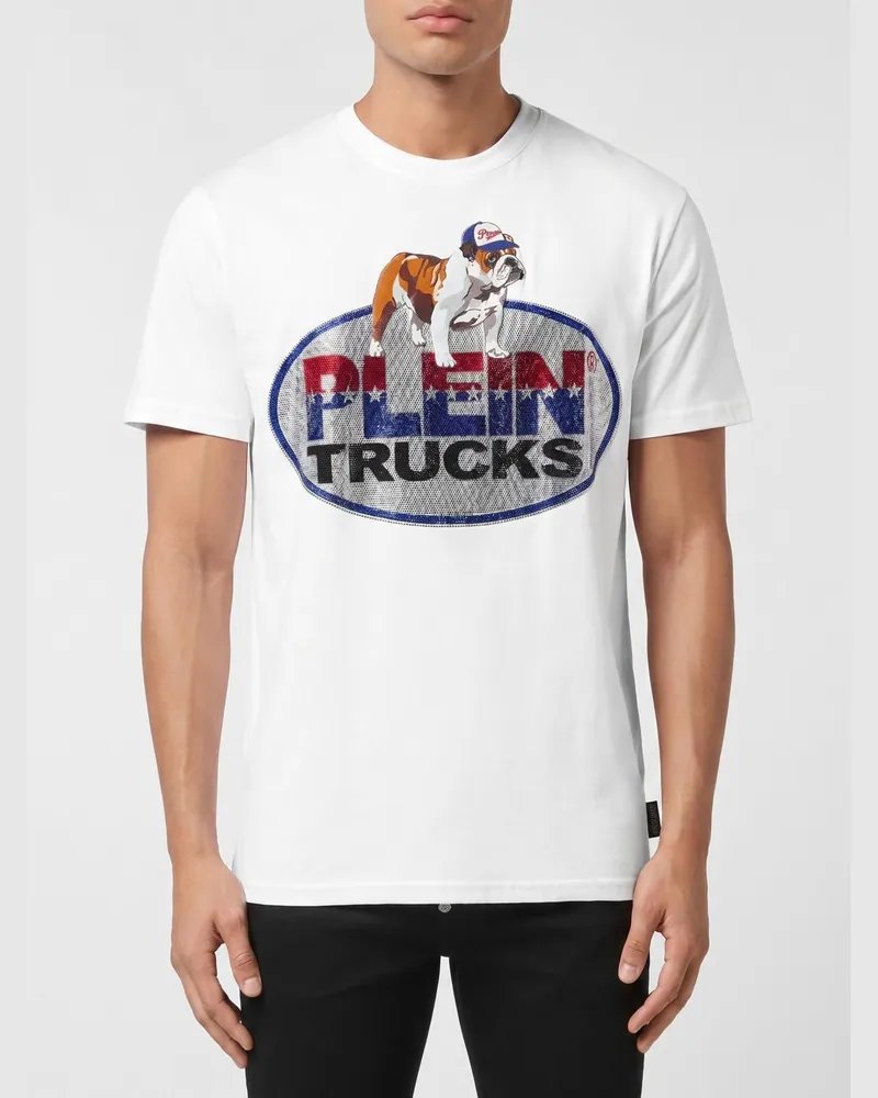 Philipp Plein Bedrucktes Baumwoll-T-Shirt Weiß