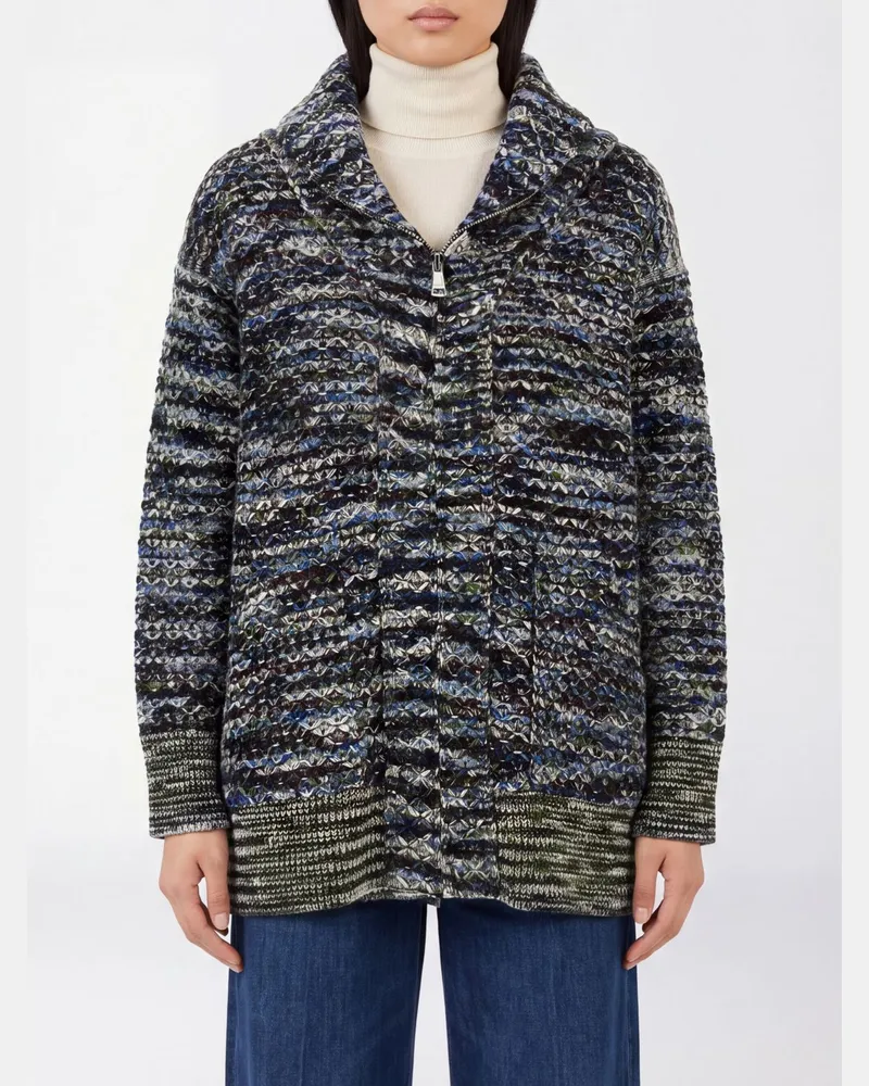 Missoni Cardigan aus Wollmischung mit abstraktem Muster und Schalkragen Bunt