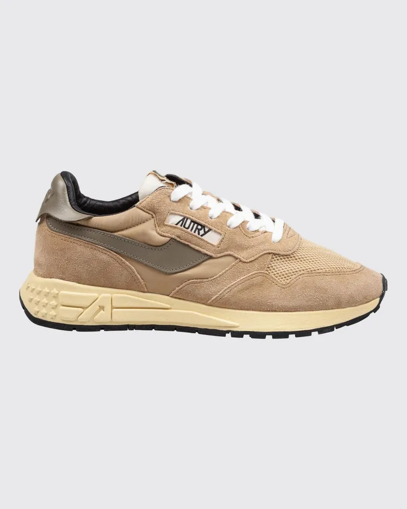 AUTRY Reelwind Sneaker aus Leder und Nylon mit Used-Effekt Camel