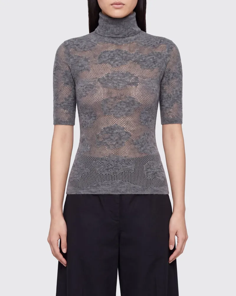 Brunello Cucinelli Schmal geschnittener Pullover von mit Stehkragen aus Seide, Alpaka und Wolle Mouse