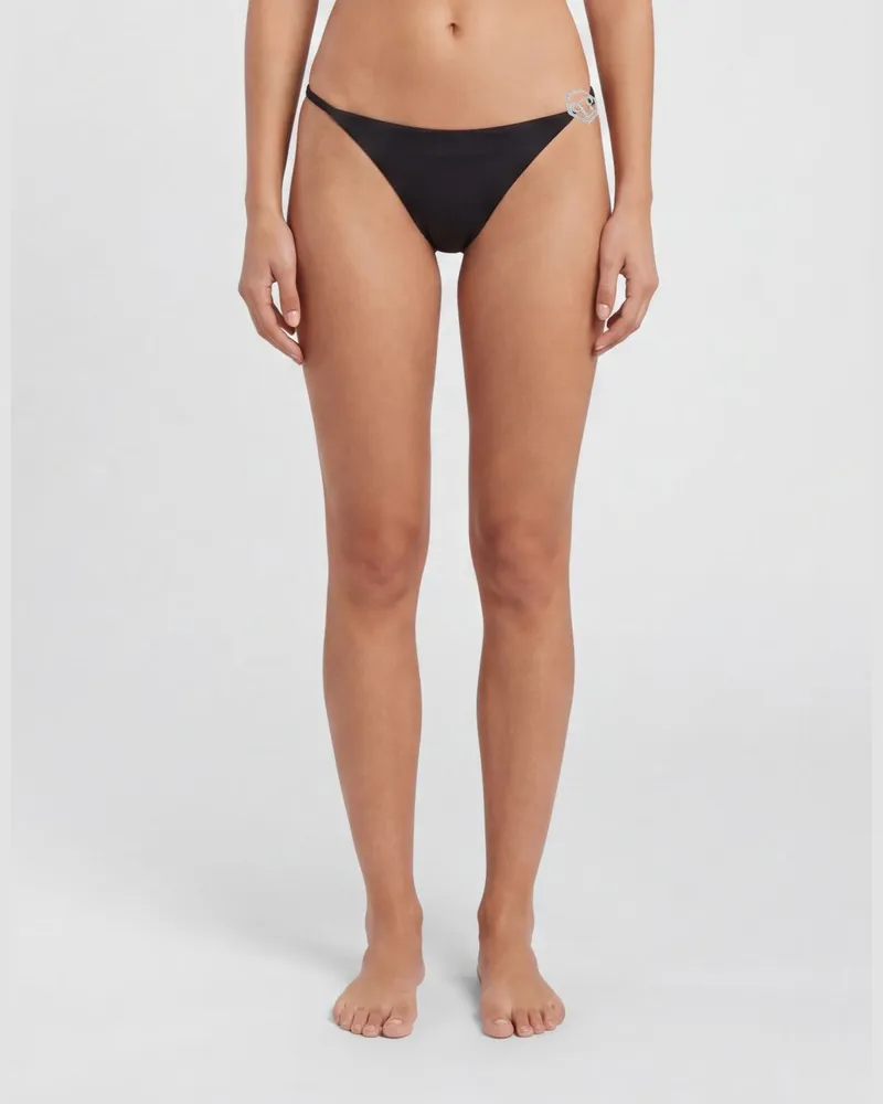 Philipp Plein PP Bikini-Slip mit Kristallen Schwarz