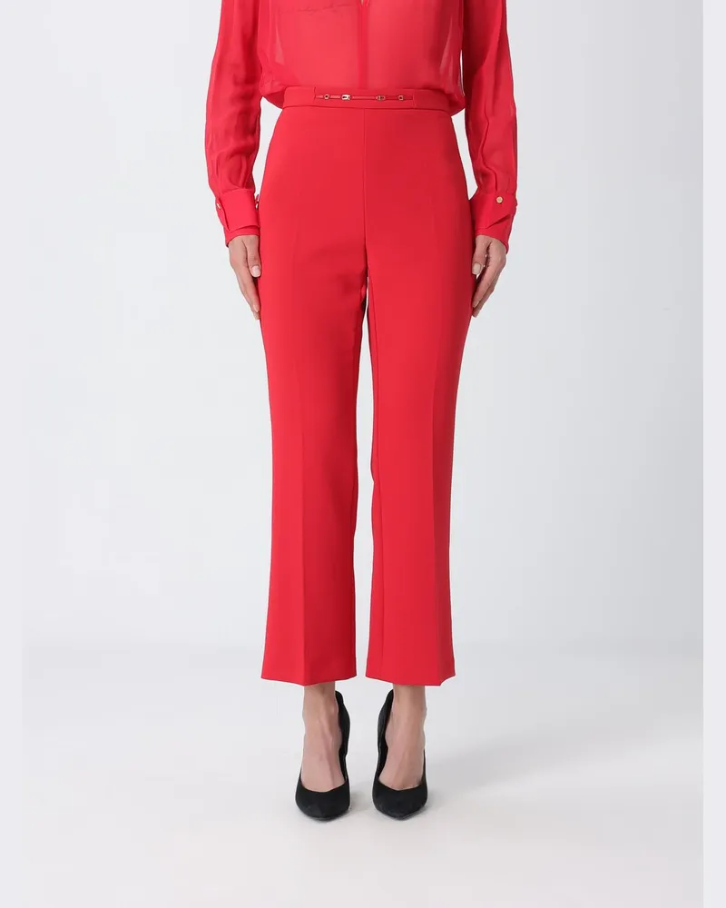 Elisabetta Franchi Verkürzte Slim-Fit-Hose von aus Crêpe Rot