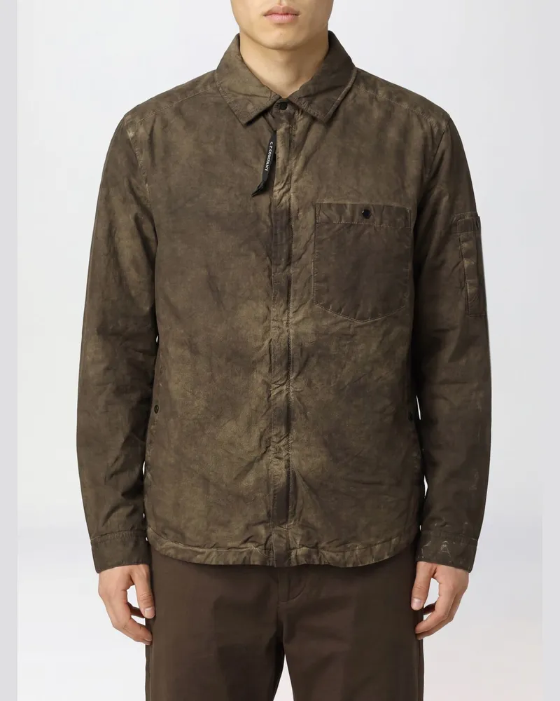 C.P. Company Hemdjacke aus technischem Gewebe mit Reißverschluss und Taschen Braun