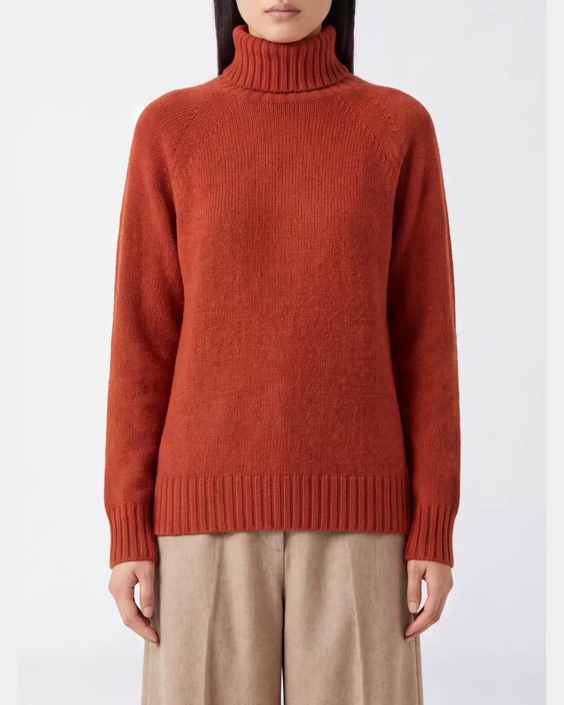 Drumohr  Rollkragenpullover aus Lammwolle mit überschnittenen Schultern Orange