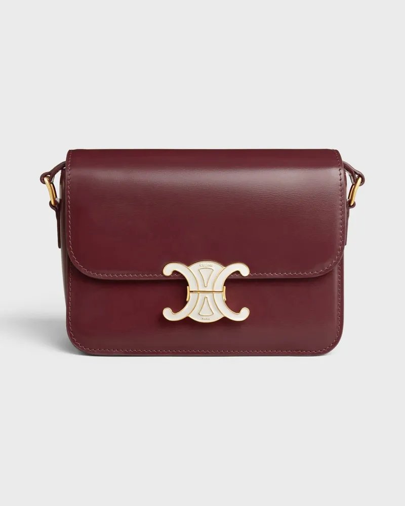 Celine Schultertasche damen Burgunderrot