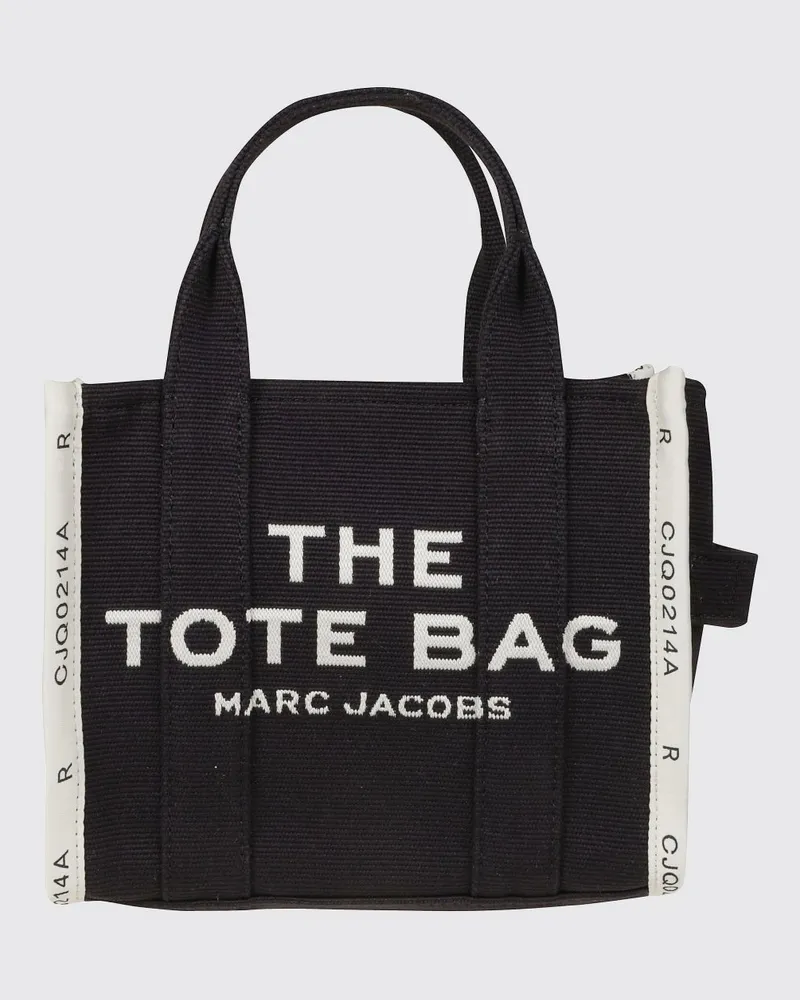 Marc Jacobs The Small Tote Bag Handtasche von aus Canvas mit Jacquard-Logo Schwarz