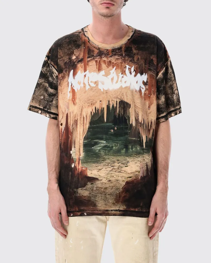 Acne Studios Relaxed-Fit T-Shirt aus Bio-Baumwolle mit Grafikdruck Schwarz