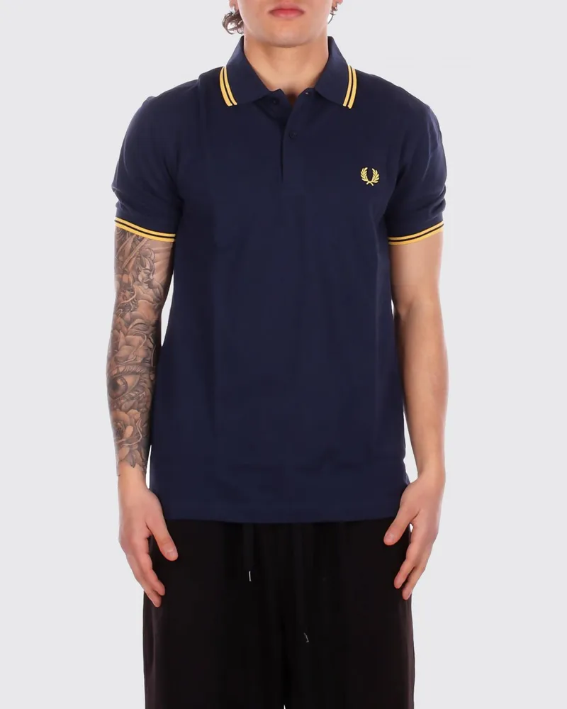 Fred Perry Baumwoll-Polohemd mit Logo Blau