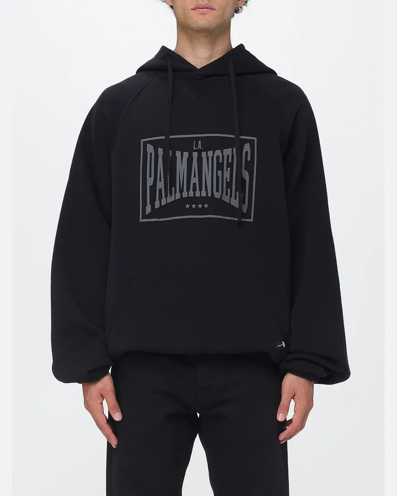 Palm Angels Oversize-Hoodie aus Baumwolle mit Logo von Schwarz