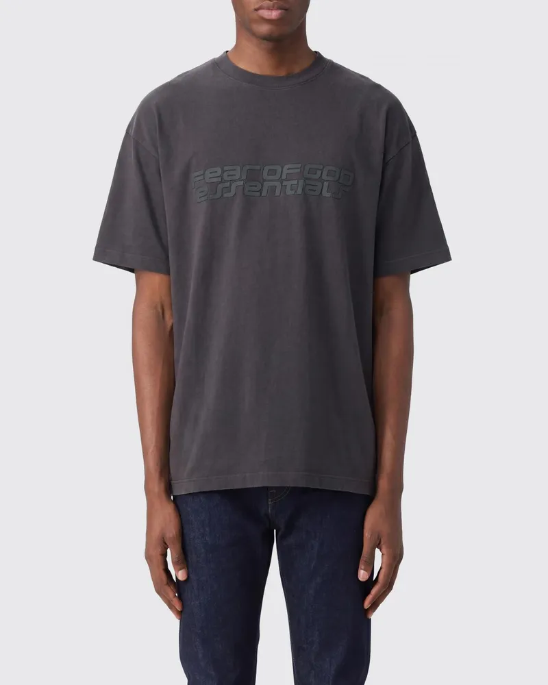 Fear of God Baumwoll-T-Shirt mit Rundhalsausschnitt und Slogan-Print Schwarz