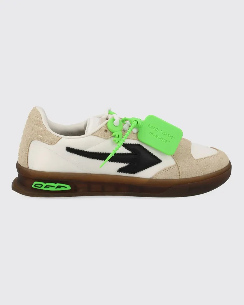 OFF-WHITE End of Play Low-Top-Sneaker aus Leder und Nylon mit ikonischem Tag Weiß