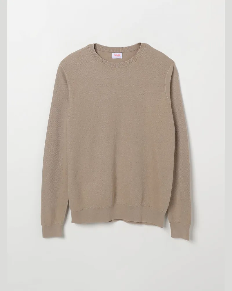 Sun68 Baumwoll-Piqué-Strickhemd Beige