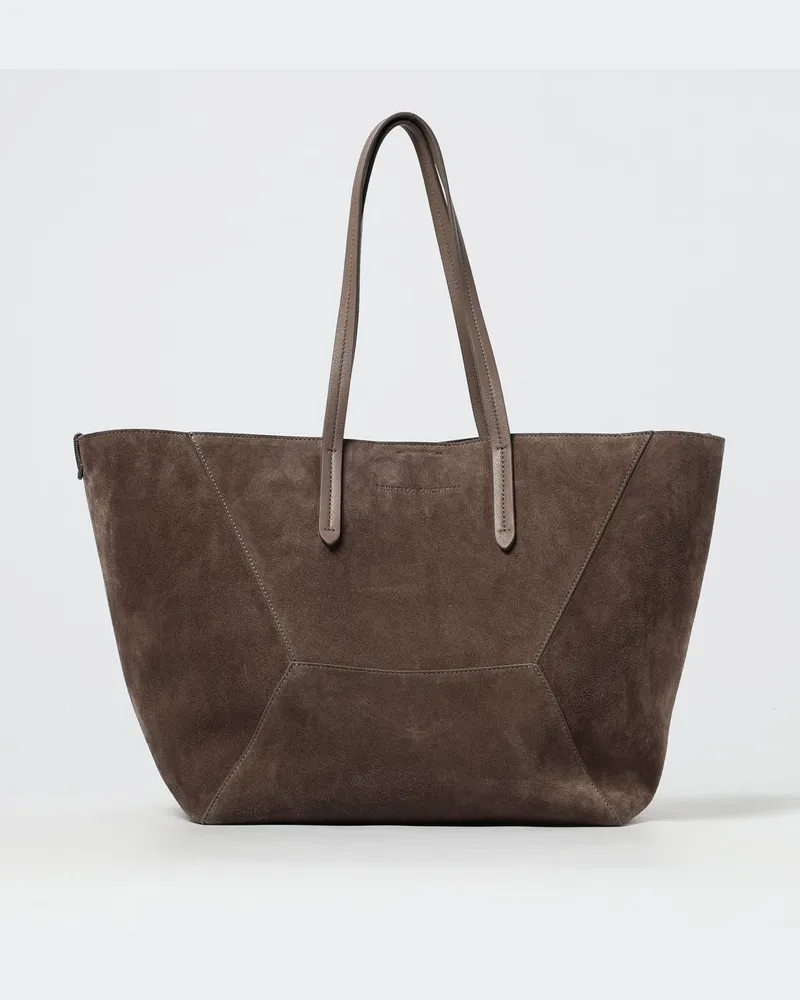 Brunello Cucinelli Schultertasche damen Taubengrau