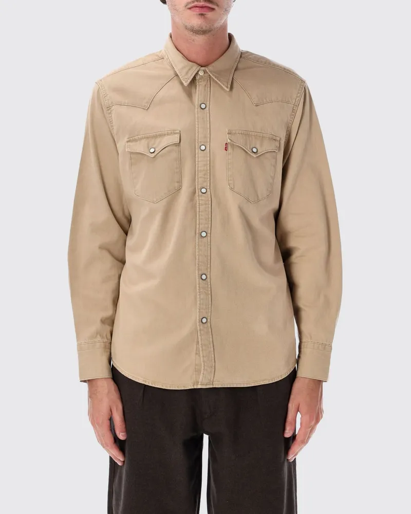 Levi's LEVI Barstow Langarmhemd aus Baumwolldenim Beige