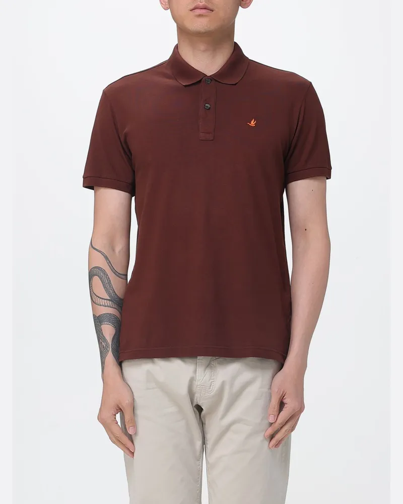 Brooksfield Basic Baumwoll-Polohemd mit Logo Braun