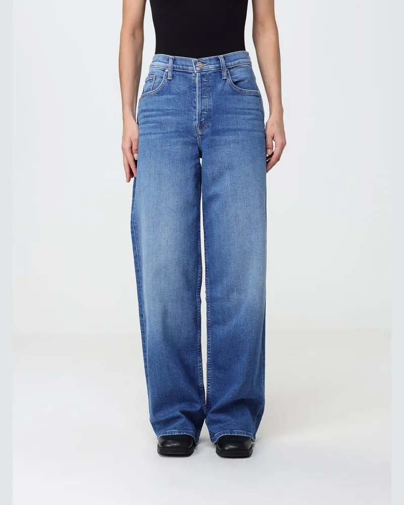 Mother Hoch taillierte Wide Leg Jeans The Rerun Sneak aus Denim Denim