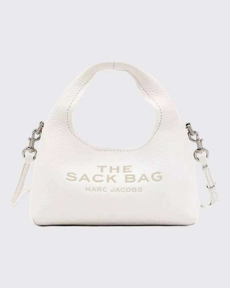 Marc Jacobs The Sack Mini-Henkeltasche von aus gehämmertem Leder mit Pouch Weiß