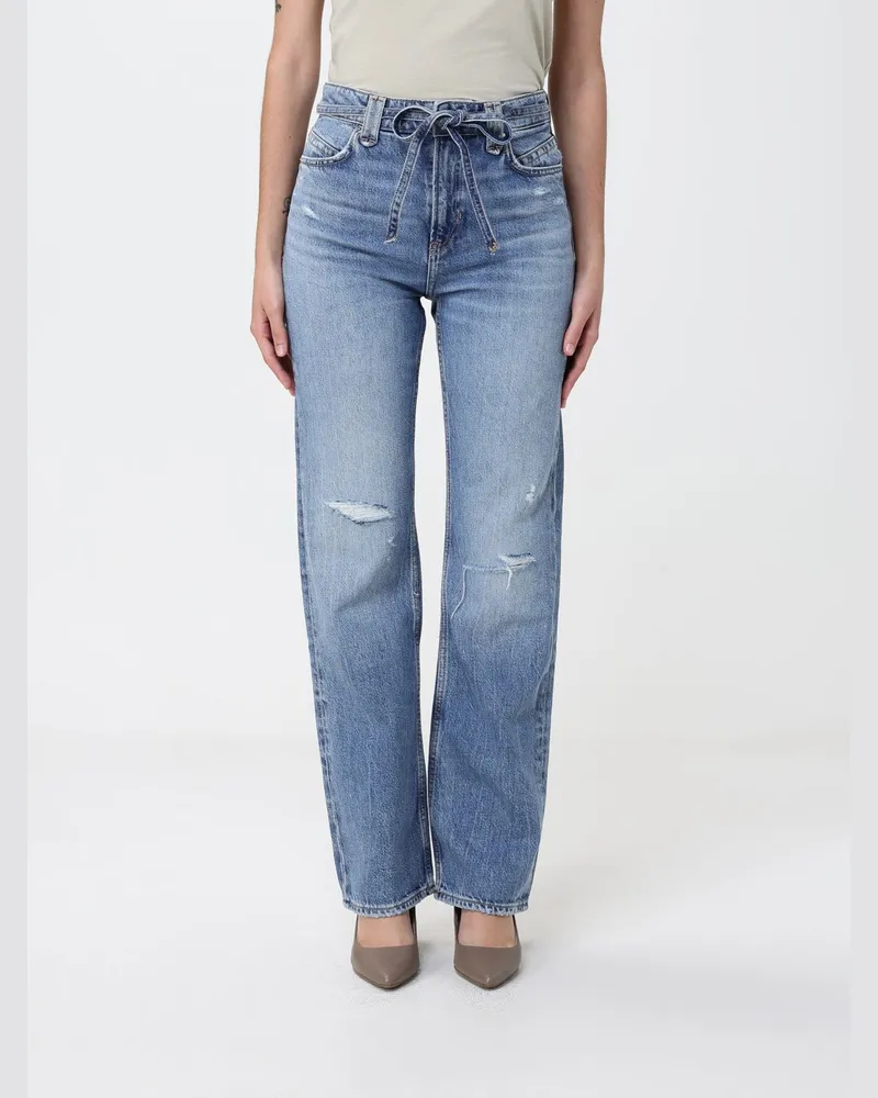 HUGO BOSS Straight Jeans aus Denim Blau