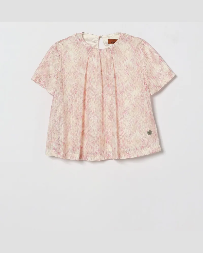 Missoni Top aus mehrfarbiger Viskose mit Zickzackmuster Fuchsia