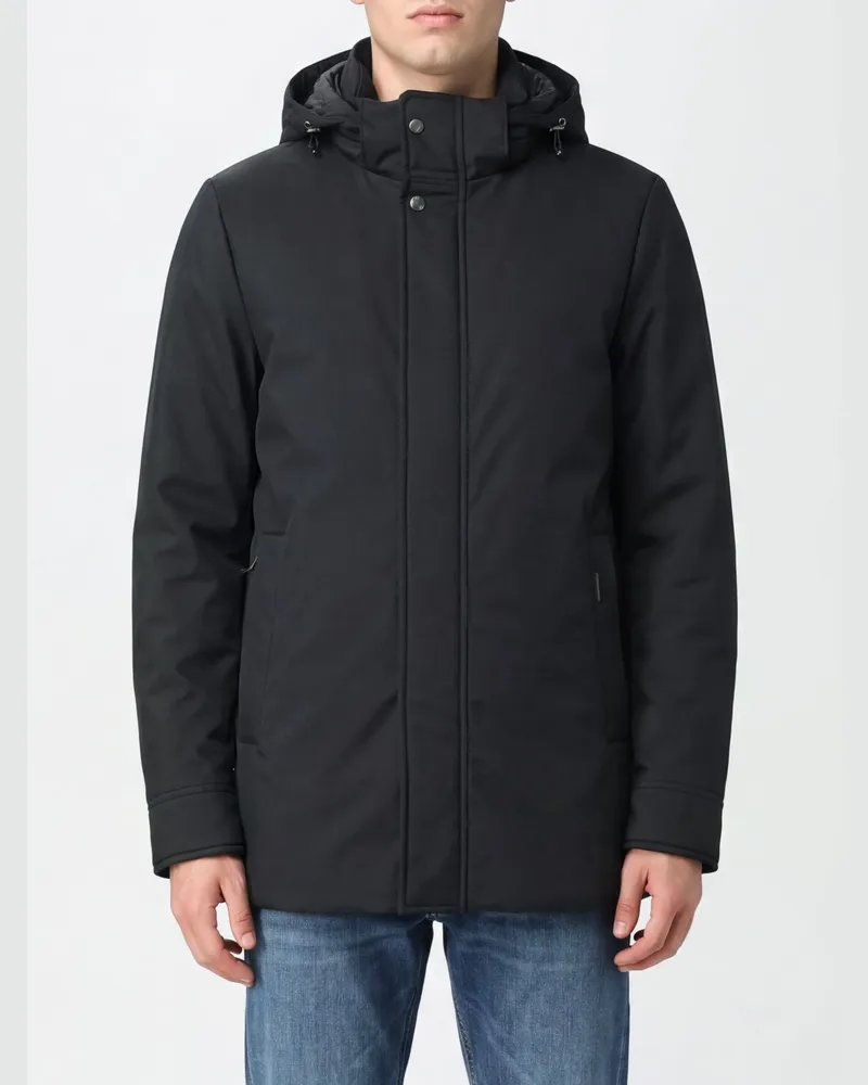 MOORER Wasserabweisender, knielanger Parka mit Gänsedaunenfüllung Blau