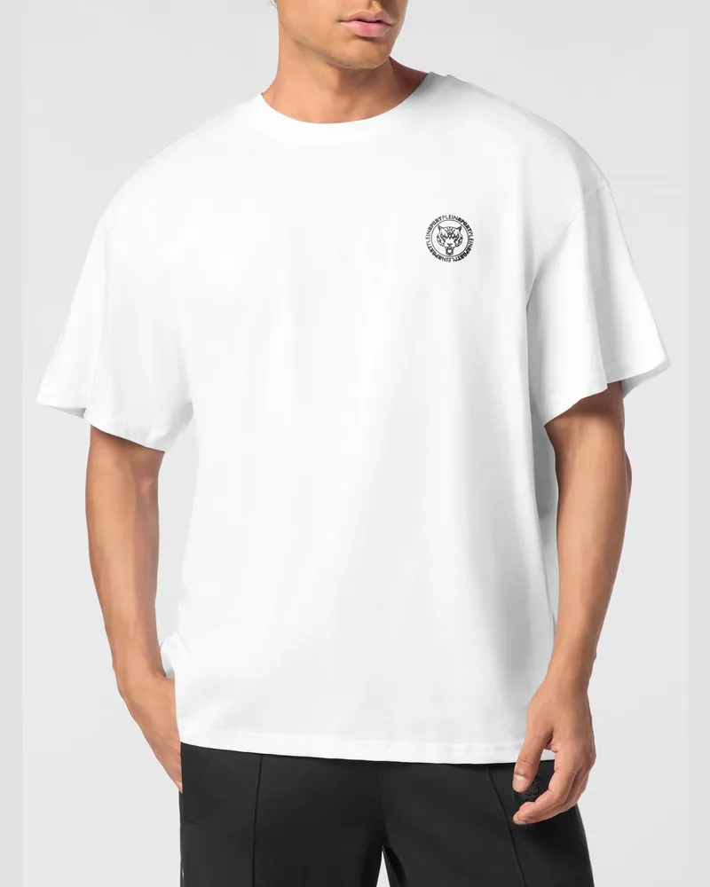 Philipp Plein Relaxed-Fit Jersey-T-Shirt mit Logo-Print Weiß
