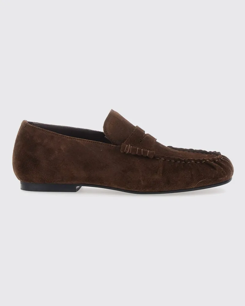 Alohas Aven Loafer aus braunem Veloursleder mit Steg und niedrigem Absatz Braun