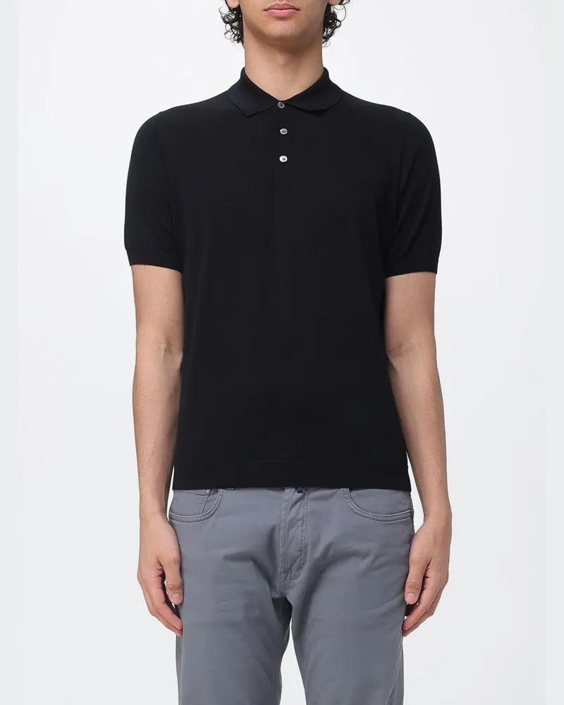 Drumohr  Polo herren Schwarz