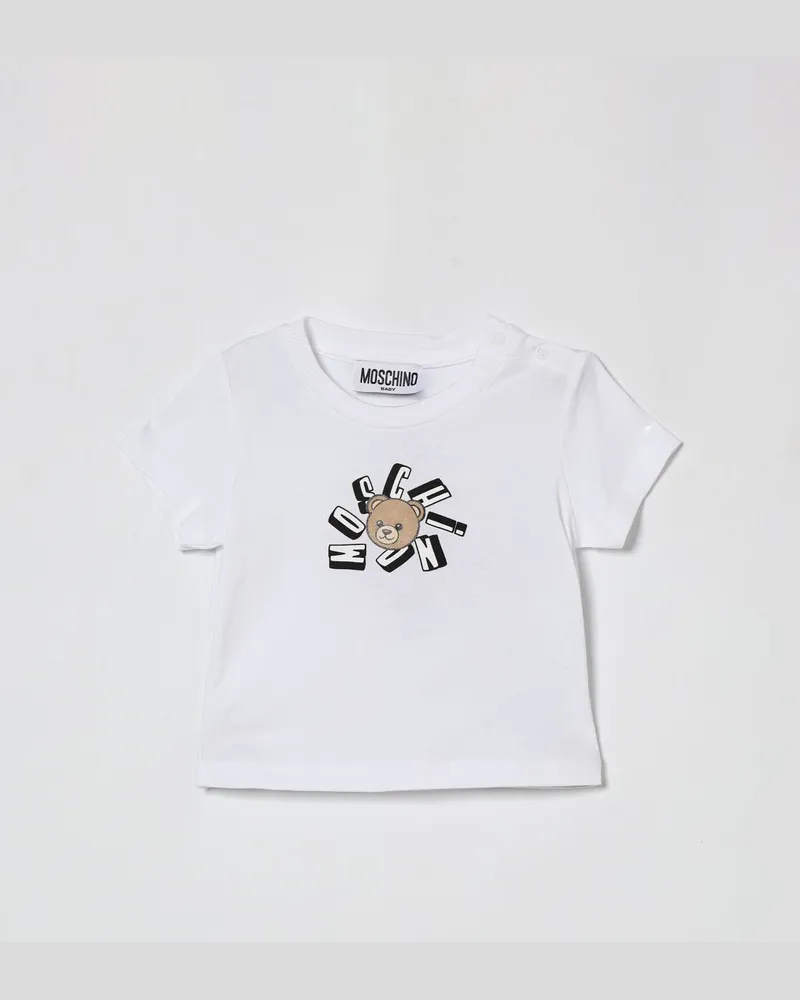 Moschino Baumwoll T-Shirt mit Teddy-Logo Weiß