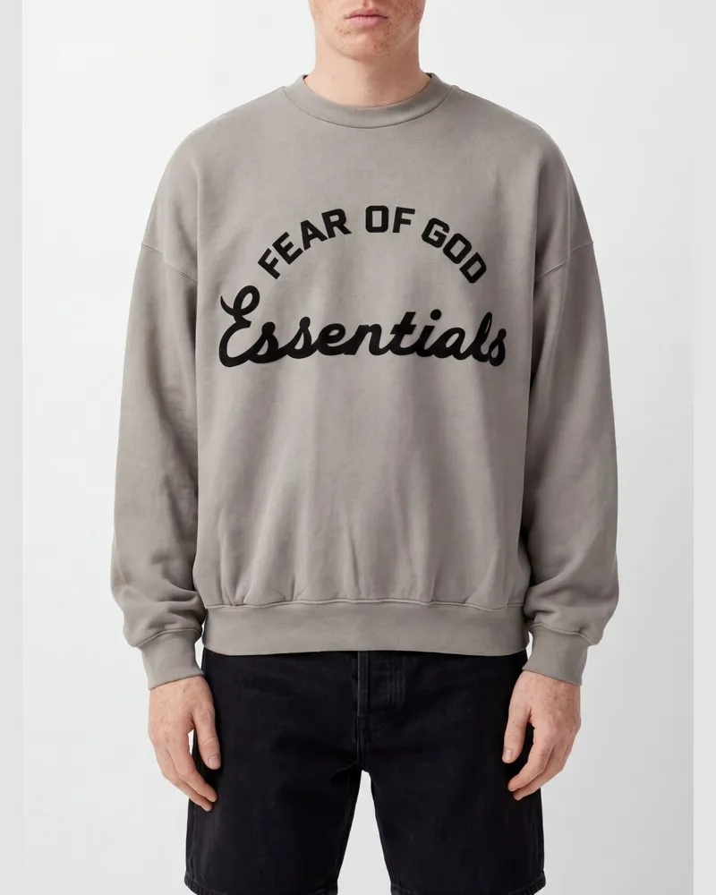 Fear of God Baumwoll-Sweatshirt mit Rundhalsausschnitt und Kontrastlogo Grau