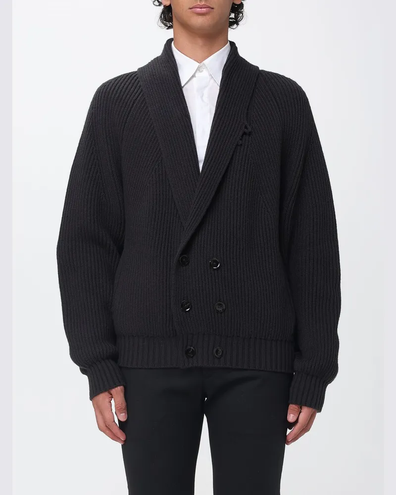 Tom Ford Zweireihiger Cardigan aus Wolle und Kaschmir mit Schalkragen Charcoal