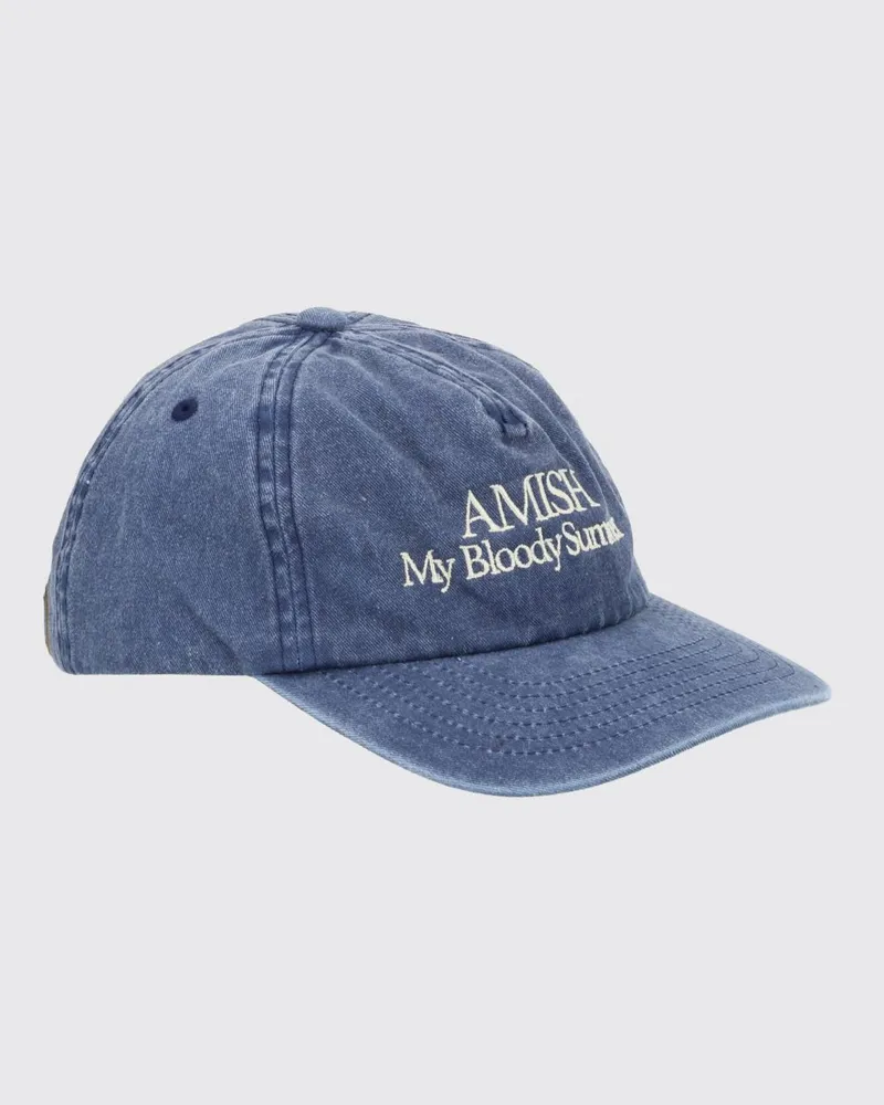 Amish Baseballkappe aus Baumwolldenim mit gesticktem Logo und Slogan Denim