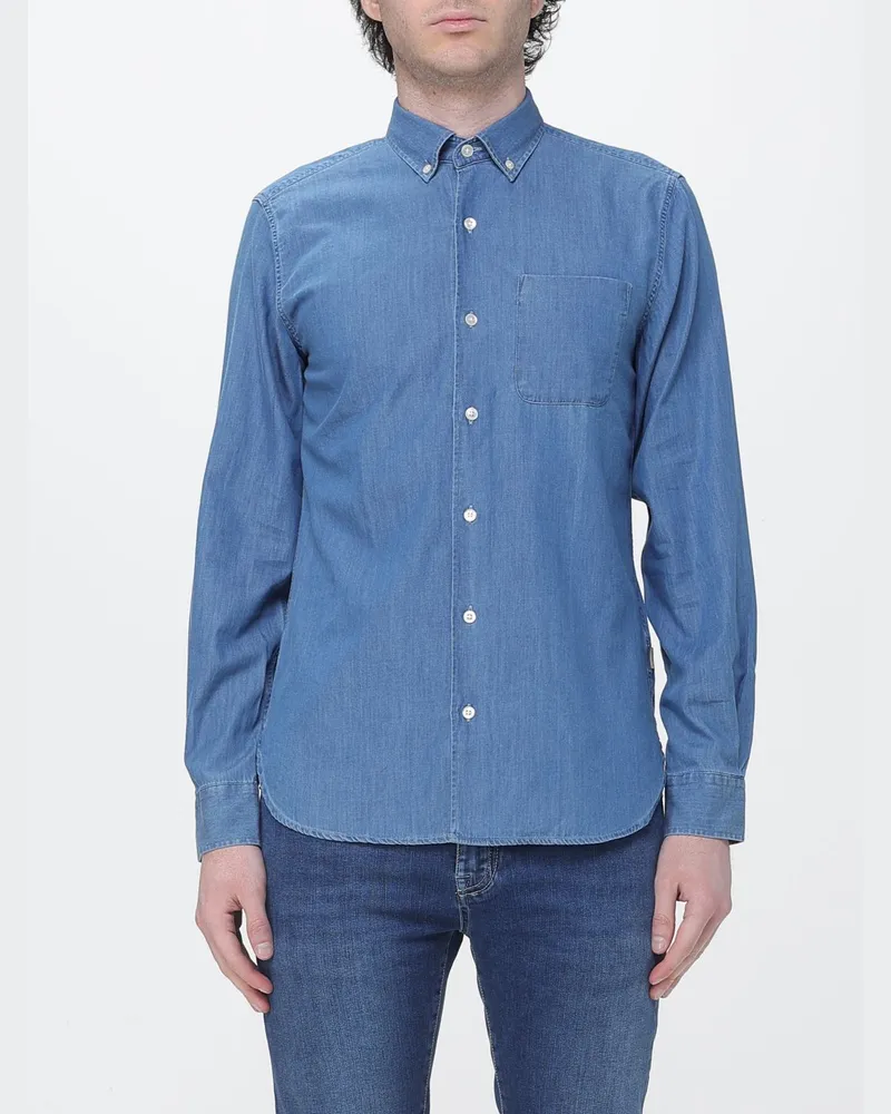 Woolrich Lässiges Baumwollhemd Blau