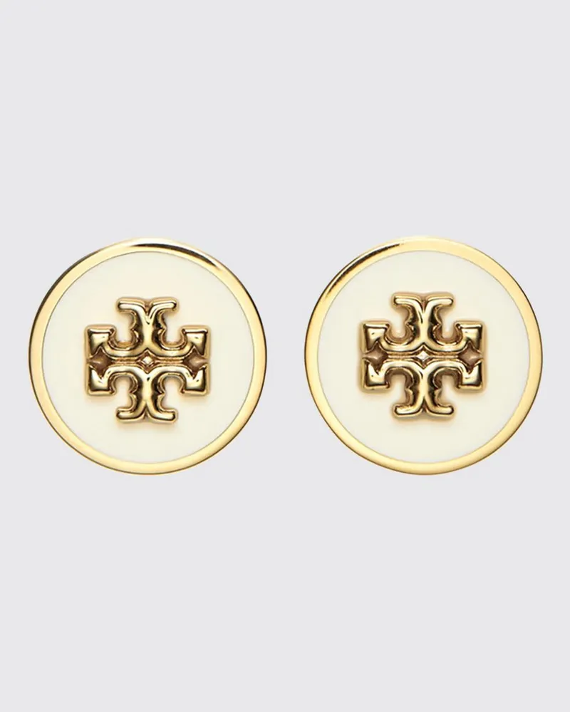 Tory Burch Icon-Ohrstecker von aus emailliertem Messing mit Double-T-Logo Stahl
