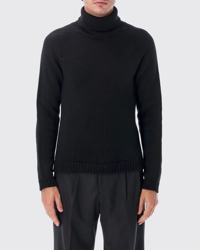 Tom Ford Rollkragenpullover aus Schurwoll-Kaschmir-Mischung mit Rippbündchen Schwarz