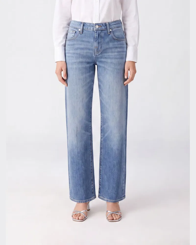 7 for all mankind Mid-Rise Wide-Leg Jeans aus Denim von Blau