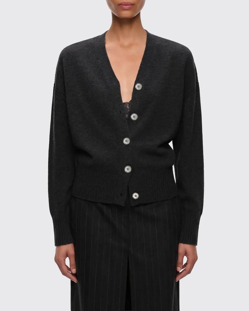 Pinko Cardigan aus Woll- und Kaschmirmischung mit V-Ausschnitt und Knopfverschluss Schwarz