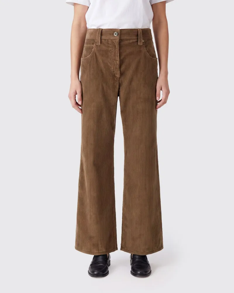 Brunello Cucinelli Damen-Schlaghose von aus Cord Braun
