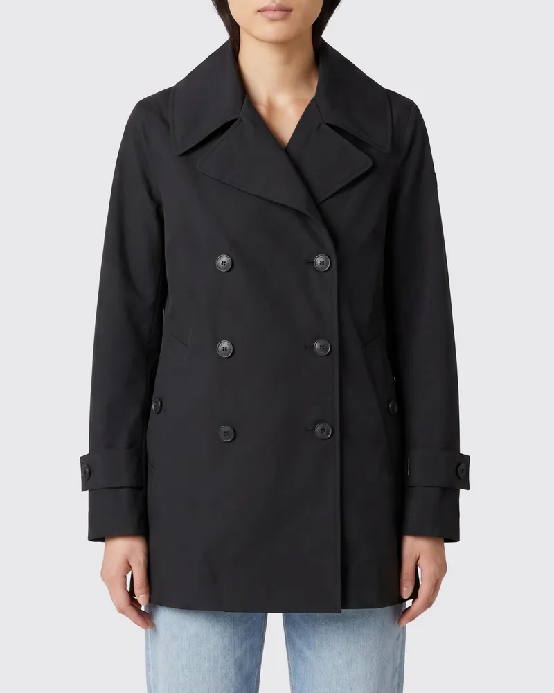 Save The Duck Zweireihiger Trenchcoat Schwarz