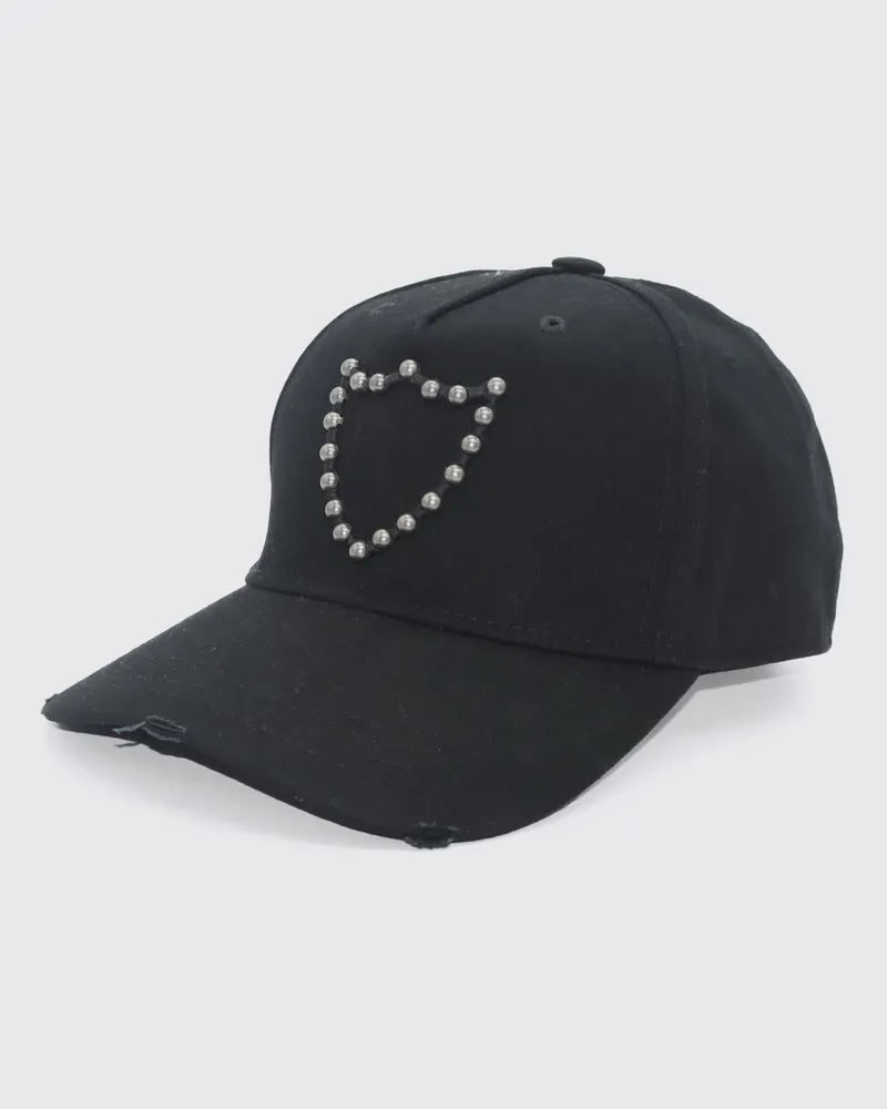 HTC Hollywood Trading Company Schwarze Baumwoll-Baseballkappe mit Frontstickerei Schwarz