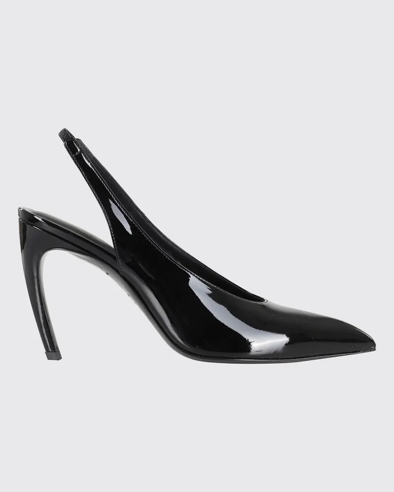 ATTICO Viper Slingback-Pumps aus Lackleder mit geschwungenem hohem Absatz Schwarz