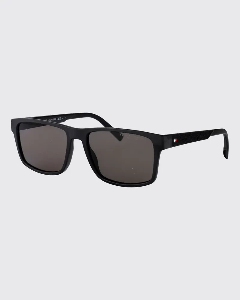 Tommy Hilfiger Aviator-Sonnenbrille aus Acetat mit kontrastierendem Logo Schwarz