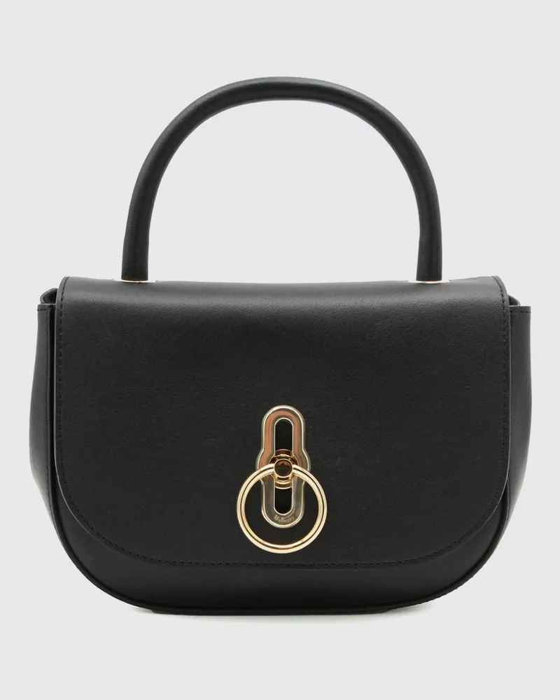 Mulberry Kleine Leder-Handtasche mit abnehmbarem Riemen und oberem Griff Schwarz