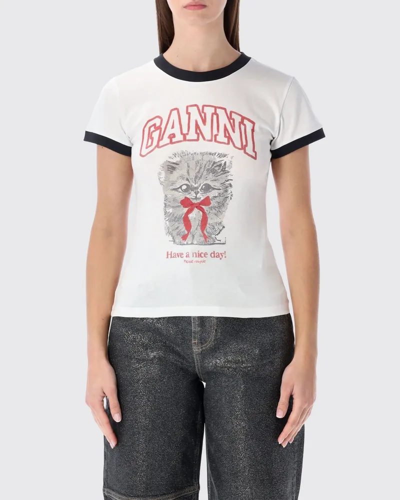 Ganni T-shirt damen Weiß