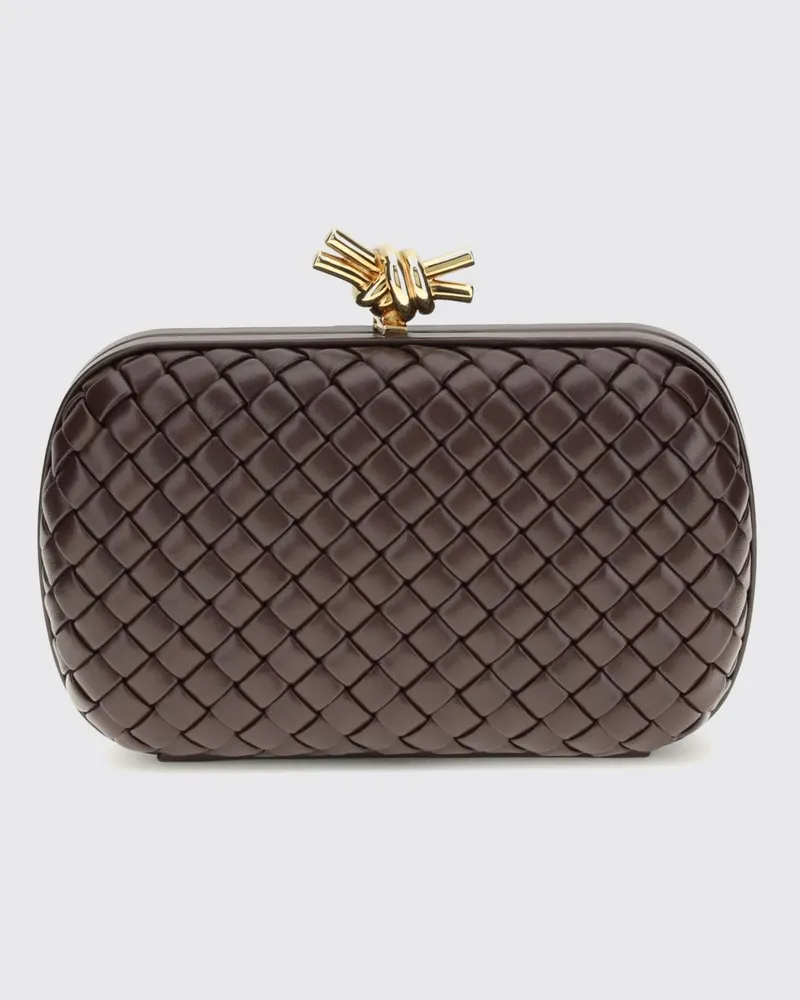 Bottega Veneta Intrecciato Leder-Clutch Weinrot
