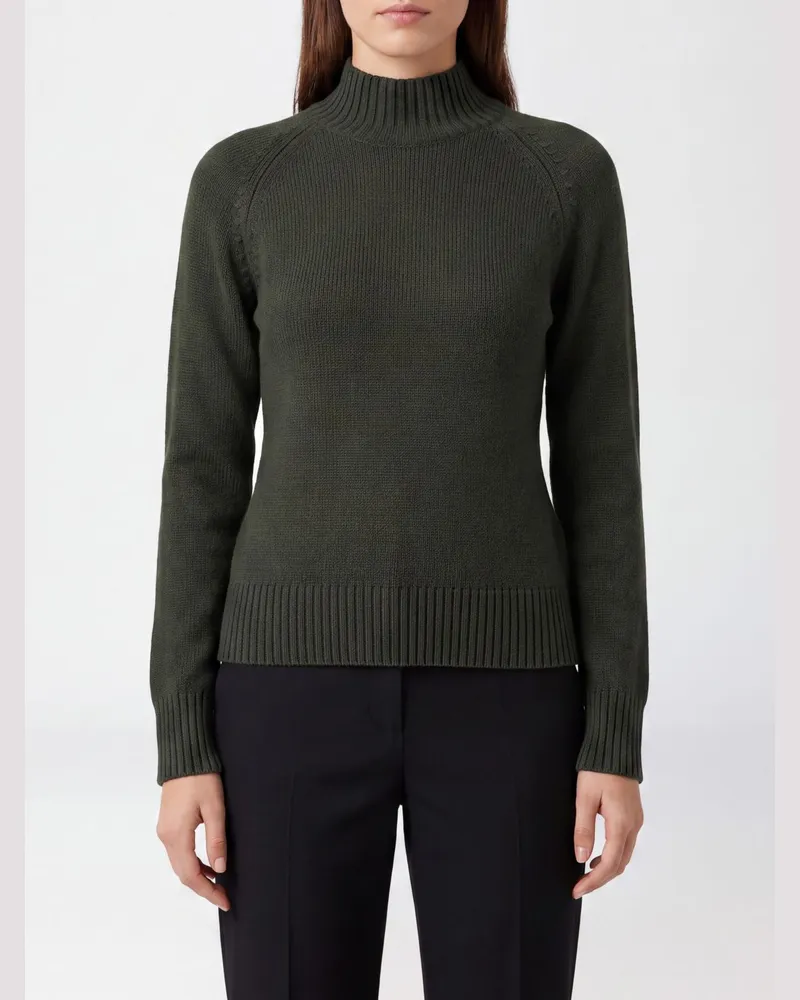 ALLUDE Langärmeliger Slim-Fit-Pullover aus Kaschmir mit Stehkragen Grün