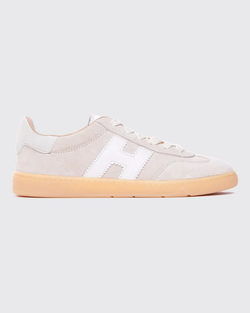 Hogan Cool Sneaker aus Leder und Wildleder mit kontrastierendem H-Logo Beige