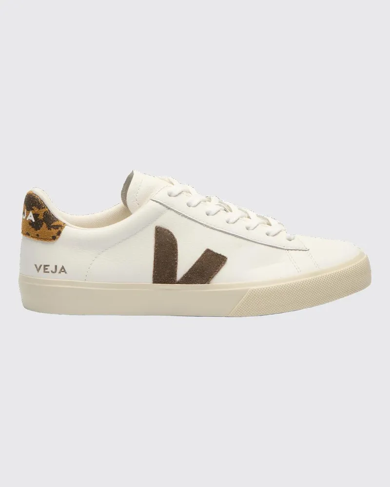 VEJA Campo Nachhaltige O.T.-Leder-Sneaker mit kontrastierendem V-Logo Weiß