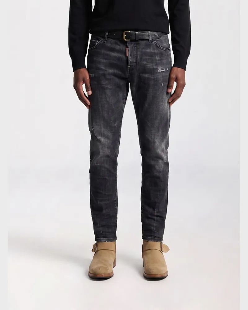 Dsquared2 642 Straight Jeans aus Stretch-Denim Schwarz