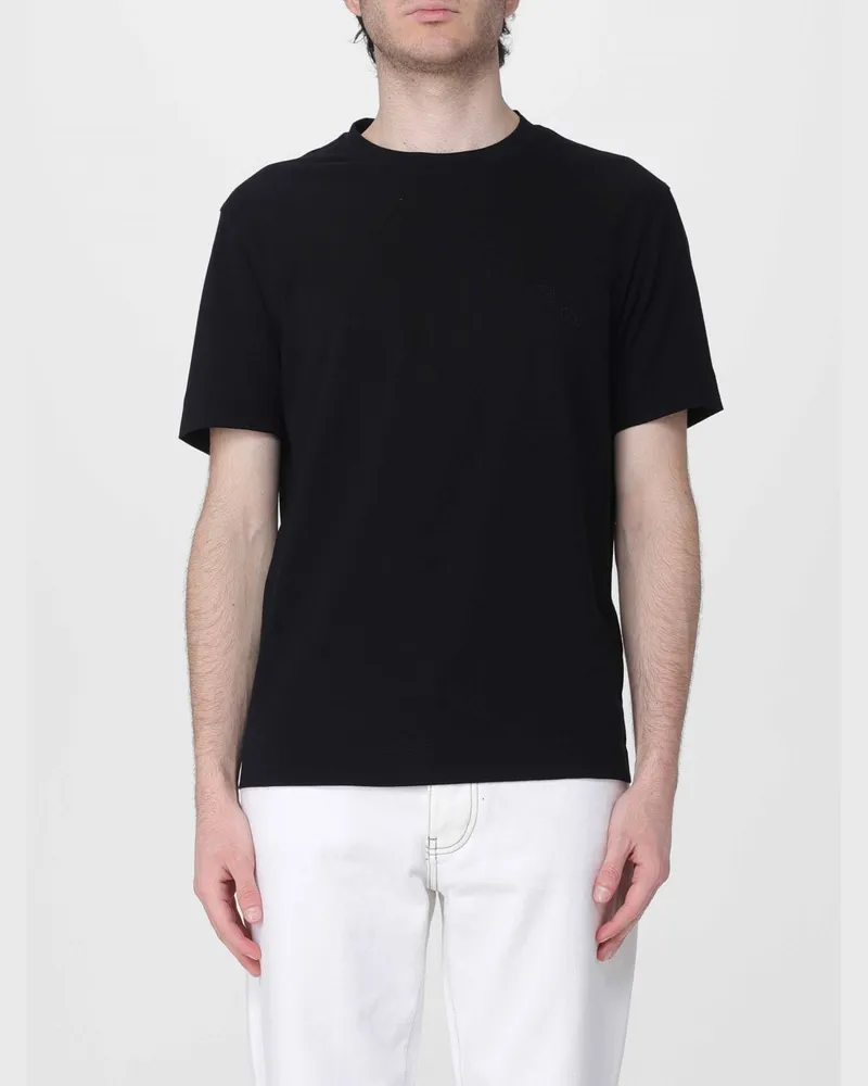 Emporio Armani Basic-T-Shirt aus Baumwolle Schwarz