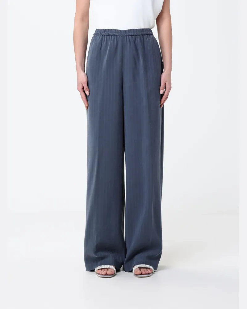 Emporio Armani Palazzo-Hose aus Nadelstreifen-Jersey Grau